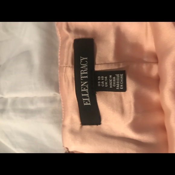 Ellen Tracy champagne color pencil skirt w/ split - Picture 5 of 7